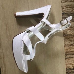 White strappy heels